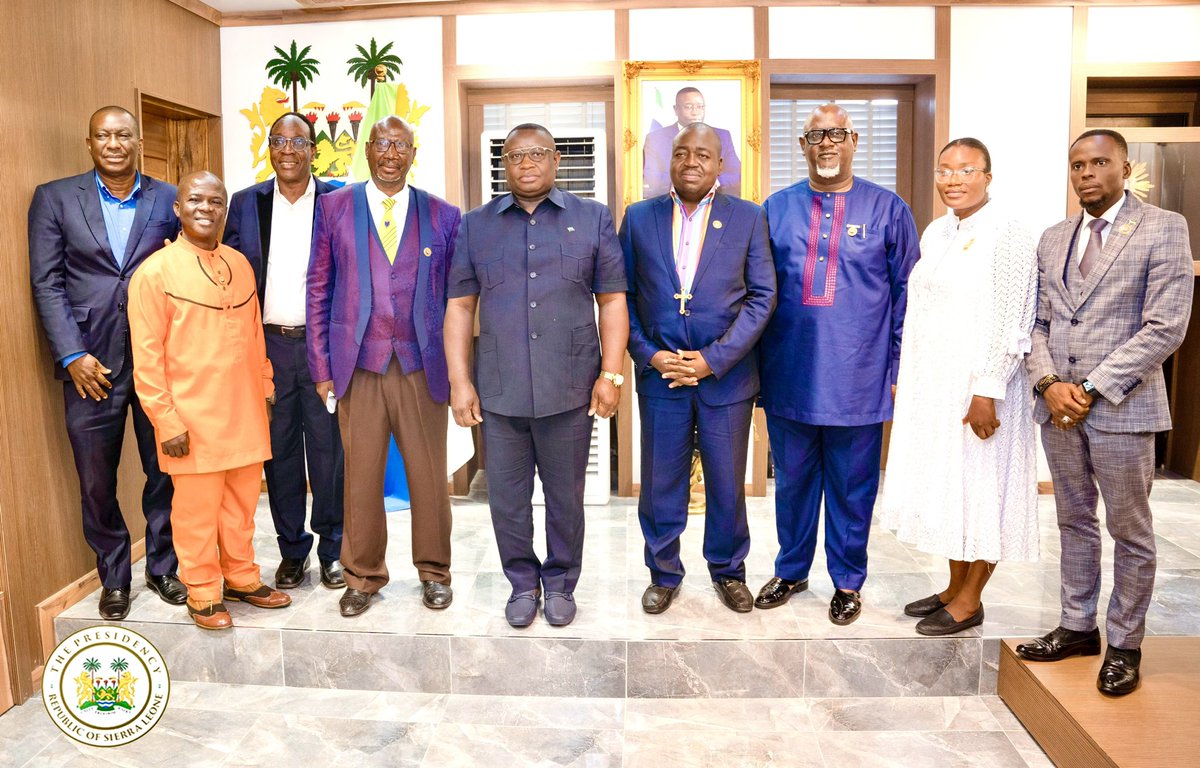 Today, I received the leadership and members of the Pentecostal Fellowship of Sierra Leone at the State House in Freetown. Pentecostal Christianity represents a significant part of the Christian community, and I acknowledge the critical role that it plays in the spiritual,…