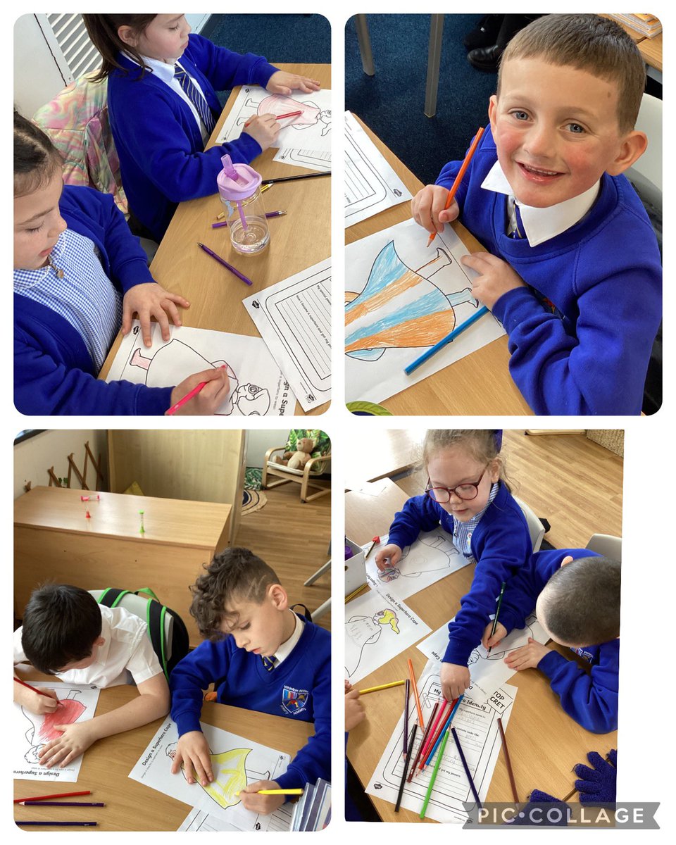 _Hummingbird2's tweet photo. Key stage 1 comic book club went off with a BANG! KABOOM! CRASH! The children enjoyed reading some well known comics and then designed their very own super hero ready for their comic books! 🦹‍♂️🦸‍♀️ https://t.co/ahozohSLJU