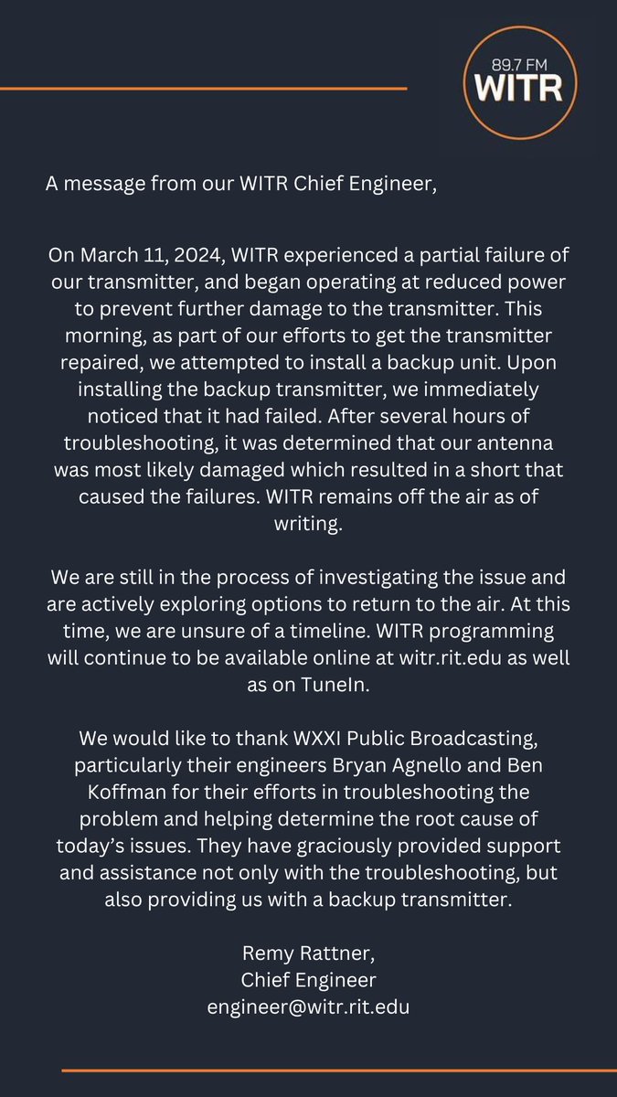 WITR Radio tweet media