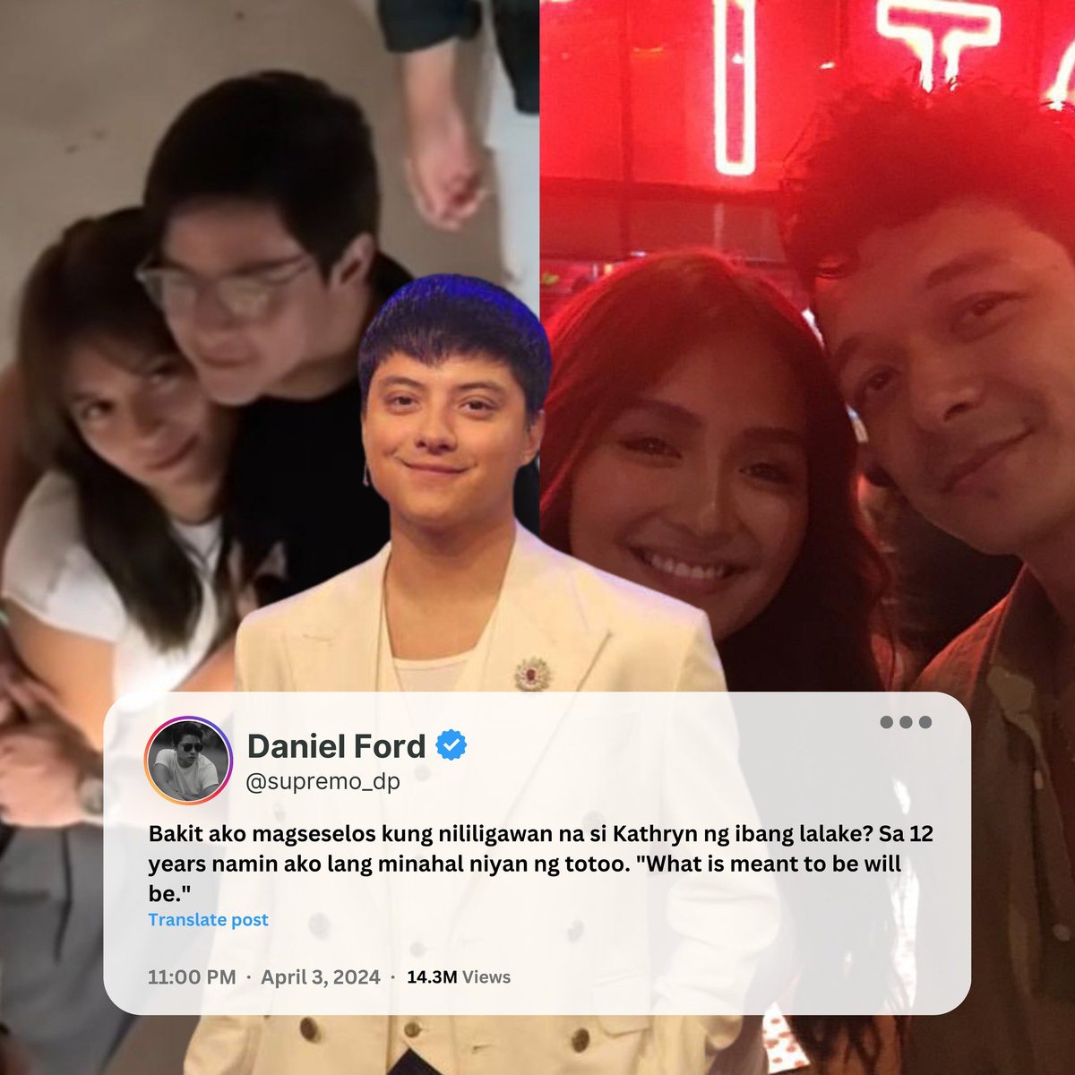 King26081927's tweet photo. DANIEL, nagsalita na sa balitang nililigawan na daw si Kathryn ni Alden at Echo. Sabi niya, bakit siya magseselos e siya pa din naman ang mahal ni Kathryn kahit wala na sila. 

#KathDen #KathrynBernardo #ALDENRichards #ALDUB @SenderLabs @EryndorNFT $BEYOND $BUBBLE $ZAWA $PARAM https://t.co/dIo2wIC1qS