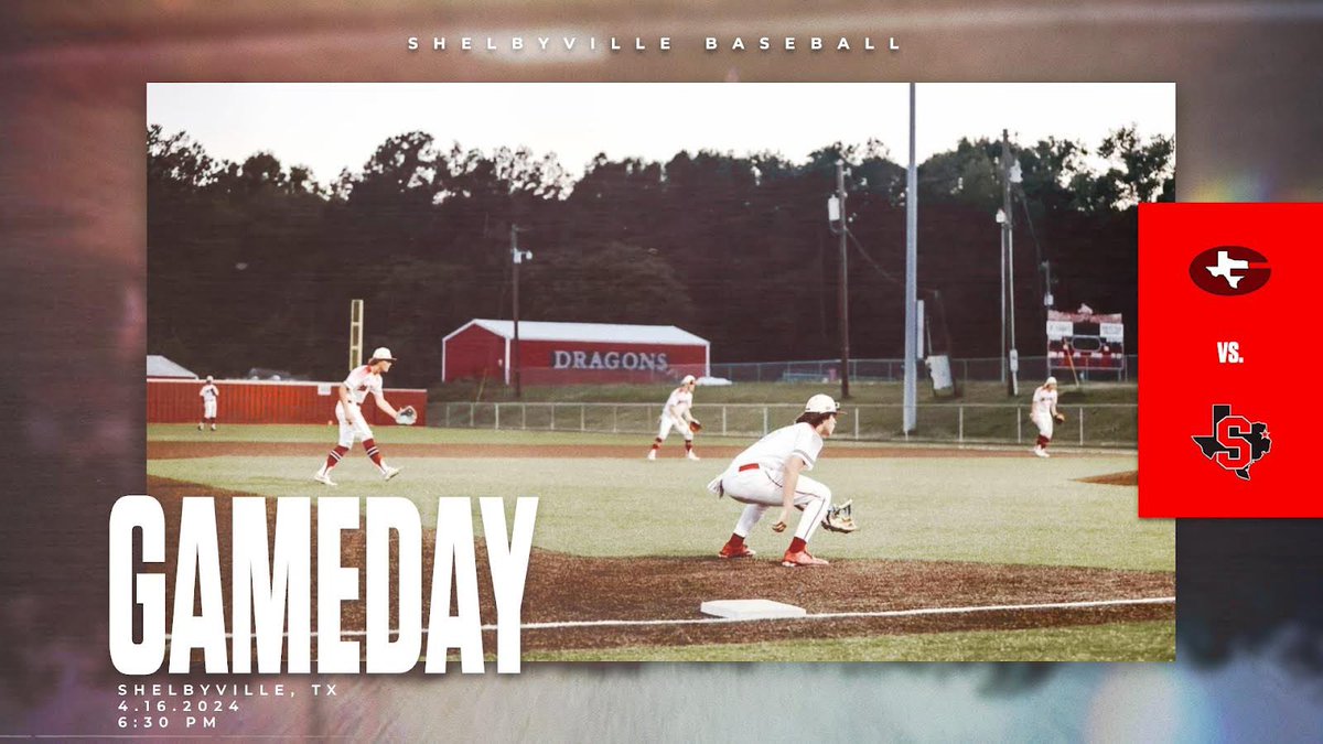 ⚾️⚾️⚾️
Gameday!

🆚 Garrison

📍 Shelbyville, TX

🕰 6:30 pm

Come out and support your Dragons! 

#DragonNation