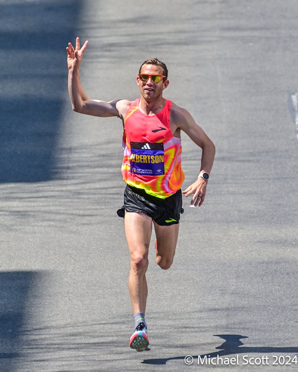 .@brooksrunning’s CJ Albertson ran a PB 2:09:53 to finish as the top US athlete at the @bostonmarathon, claiming seventh overall. #BostonMarathon