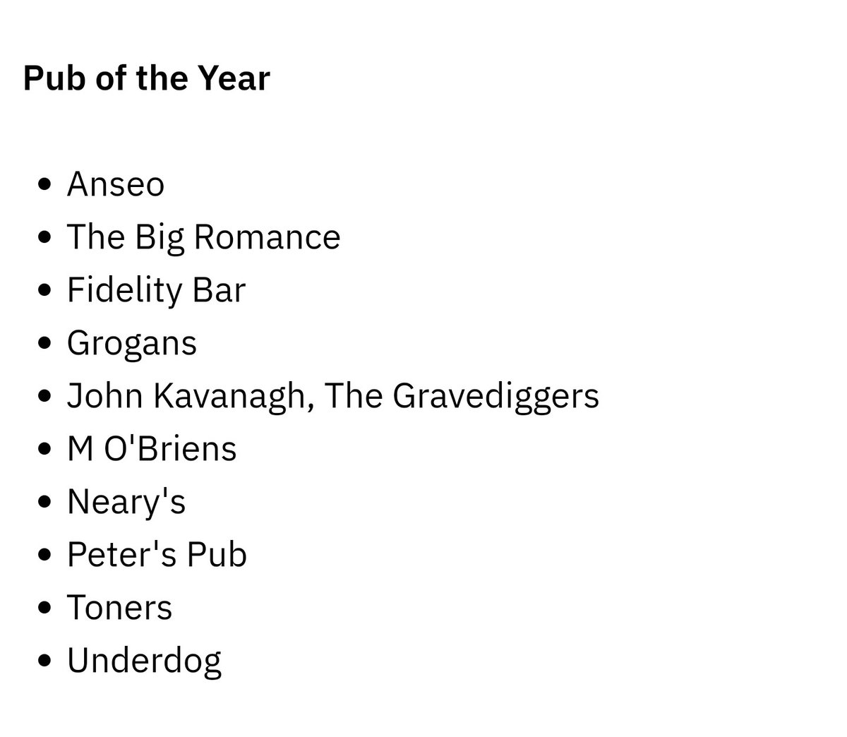 Some great spots here on the Dublin Pub of the Year shortlist. rte.ie/lifestyle/food… @UnderDogDub would be my personal recommendation