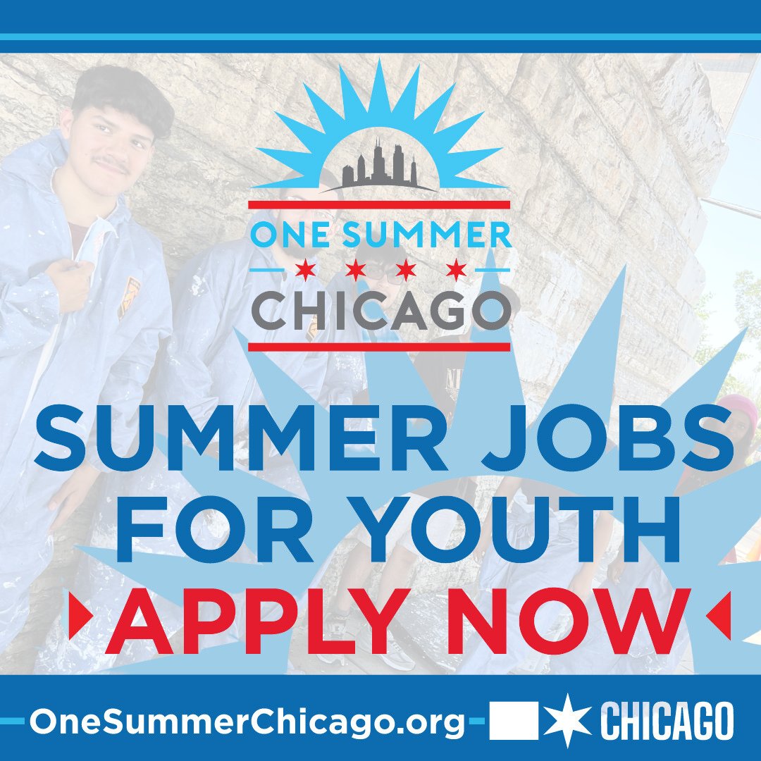 Applications for @1summerchicago are open! #OneSummerChicago connects young people, ages 14-24, to paid opportunities where youth can learn new career skills, make friends & positively impact their communities, all while earning that bag! 💰 Apply at: onesummerchicago.org