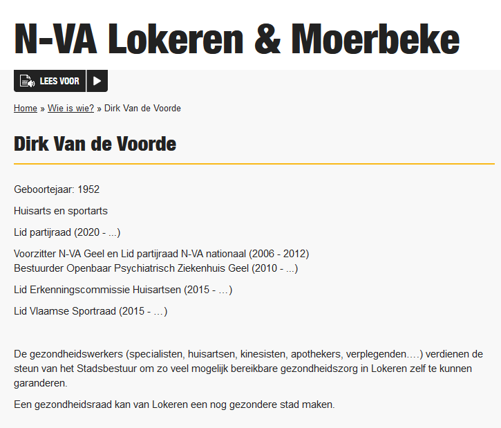 @PierreCambier @PhWalkowiak n° 6 Hilde Hamelryck => NVA Pepingen n° 7 Maud Van Hollebeke => NVA Leuven n° 8 Maarten Debruyne => Elevé à l'ombre de la tour de l'Yser... (si si !) n° 9 Dirk Van de Voorde => NVA Lokeren