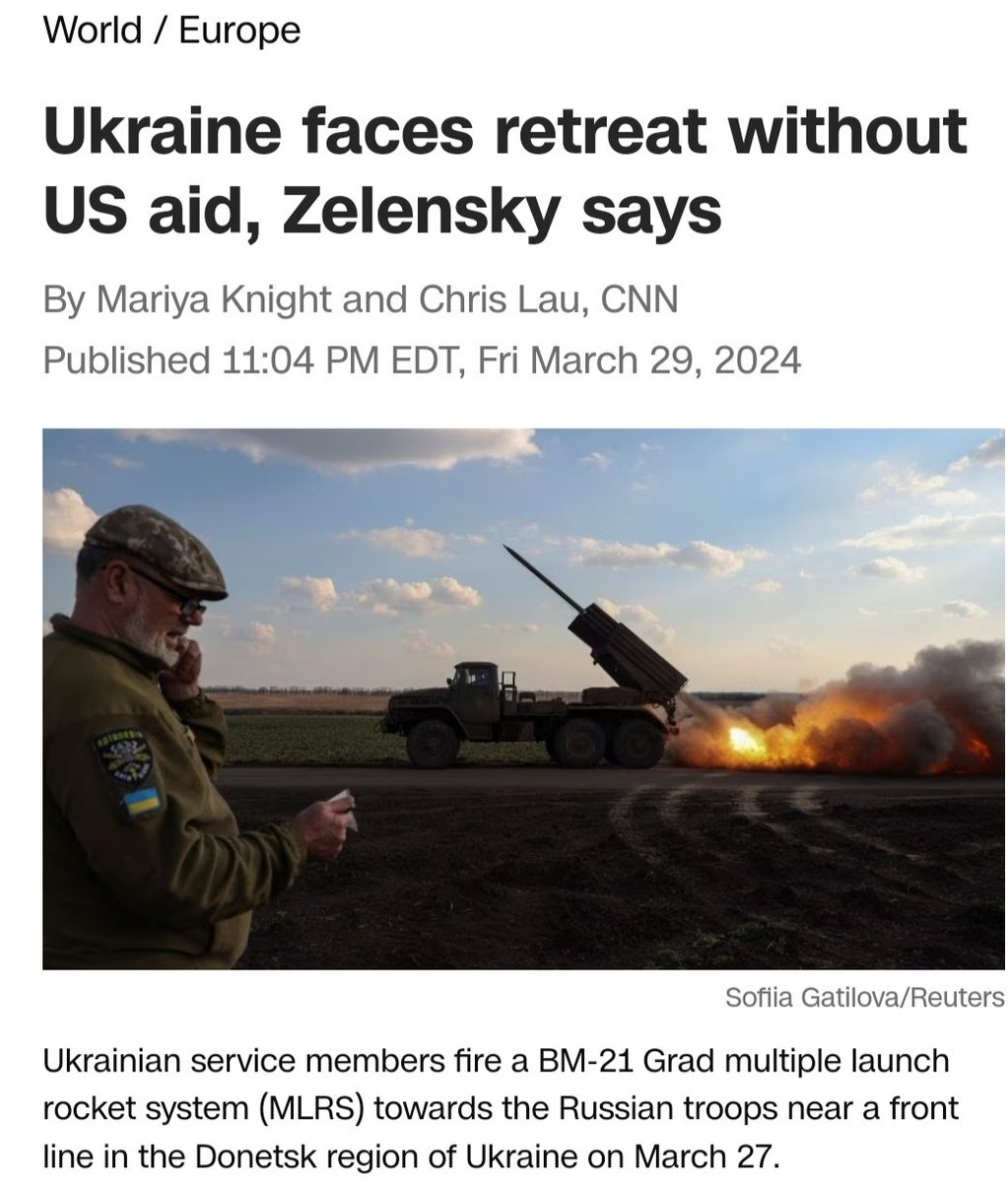 'Ukraine will not have a chance to win the war without the help of the USA. Currently, the ratio of artillery at the front is 1 to 10, and for planes it is 1 to 30. With such statistics, the Russian Federation will push us back every day; Ukraine has completely run out of…