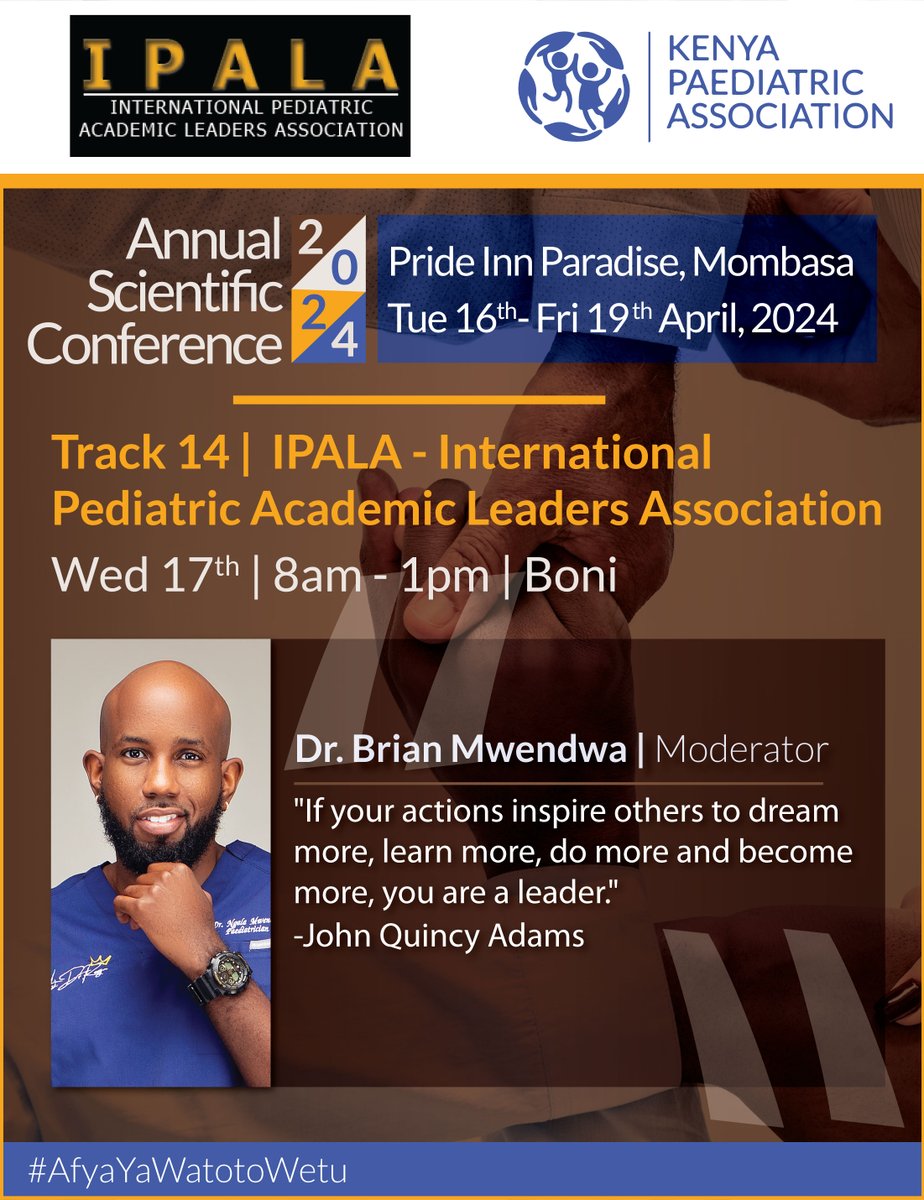 It is an Honor to host Paediatricians across the divide in the upcoming IPALA session as they share insights on how we can support one another to grow and aspire for a higher purpose #HealthForAll @DoctorReign @IPALA_org @Kenyapaeds