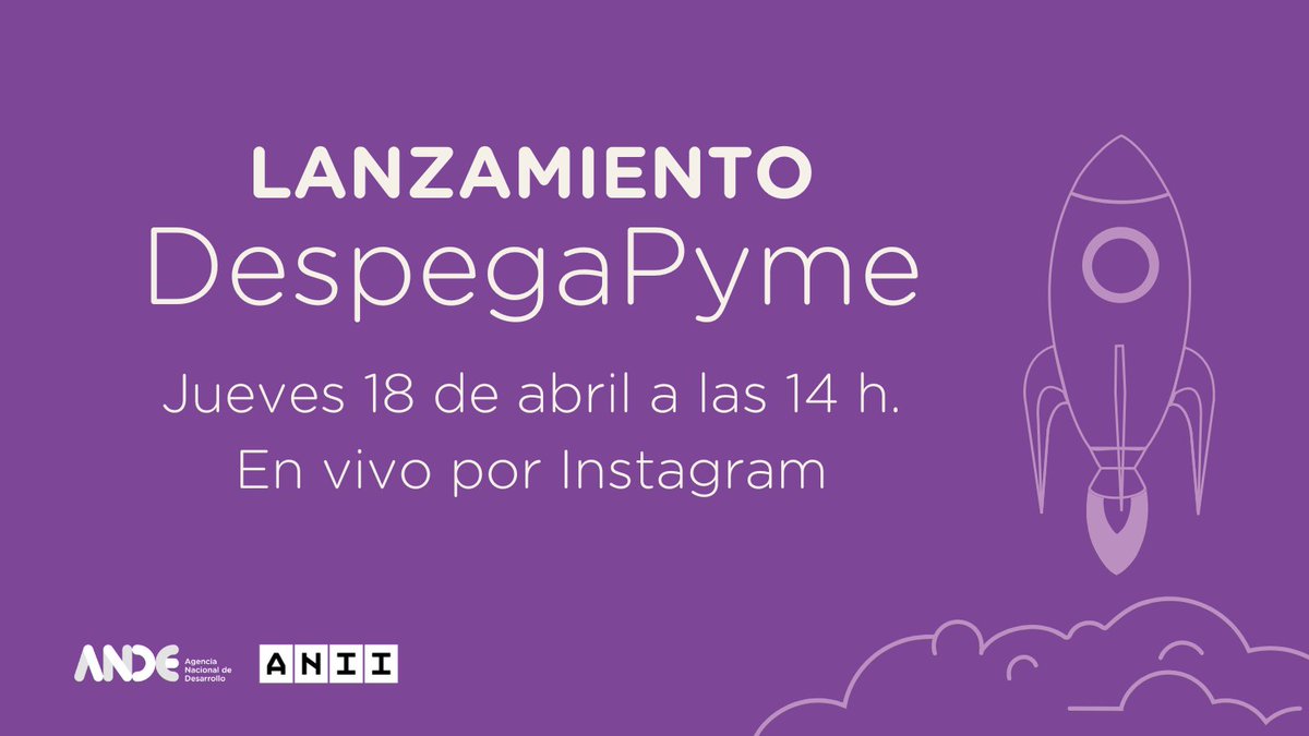 Si estas buscando darle un giro a tu empresa para hacerla más innovadora, nuestro programa DespegaPyme puede ser para vos 😉 Sumate este jueves al vivo en nuestra cuenta de Instagram @andeuruguay para conocer más 🤜🏻🤛🏻