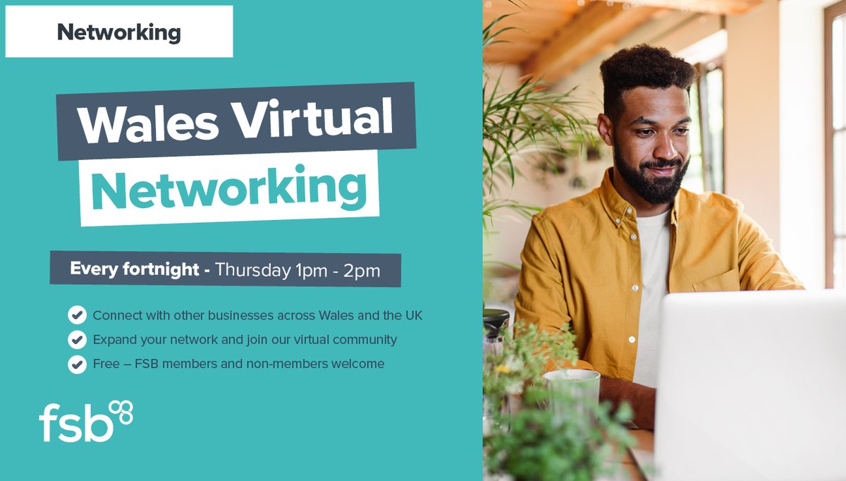 💻 Dive into #WalesVirtualNetworking! 💼 Expand your network hassle-free: ⭐ No commute needed ⭐ Enjoy your coffee at home ⭐ No dress code, PJs welcome! Join our fortnightly events, free for all!👋 Next event: Thursday 18 April, 1-2pm 🔗 go.fsb.org.uk/3ITkvua