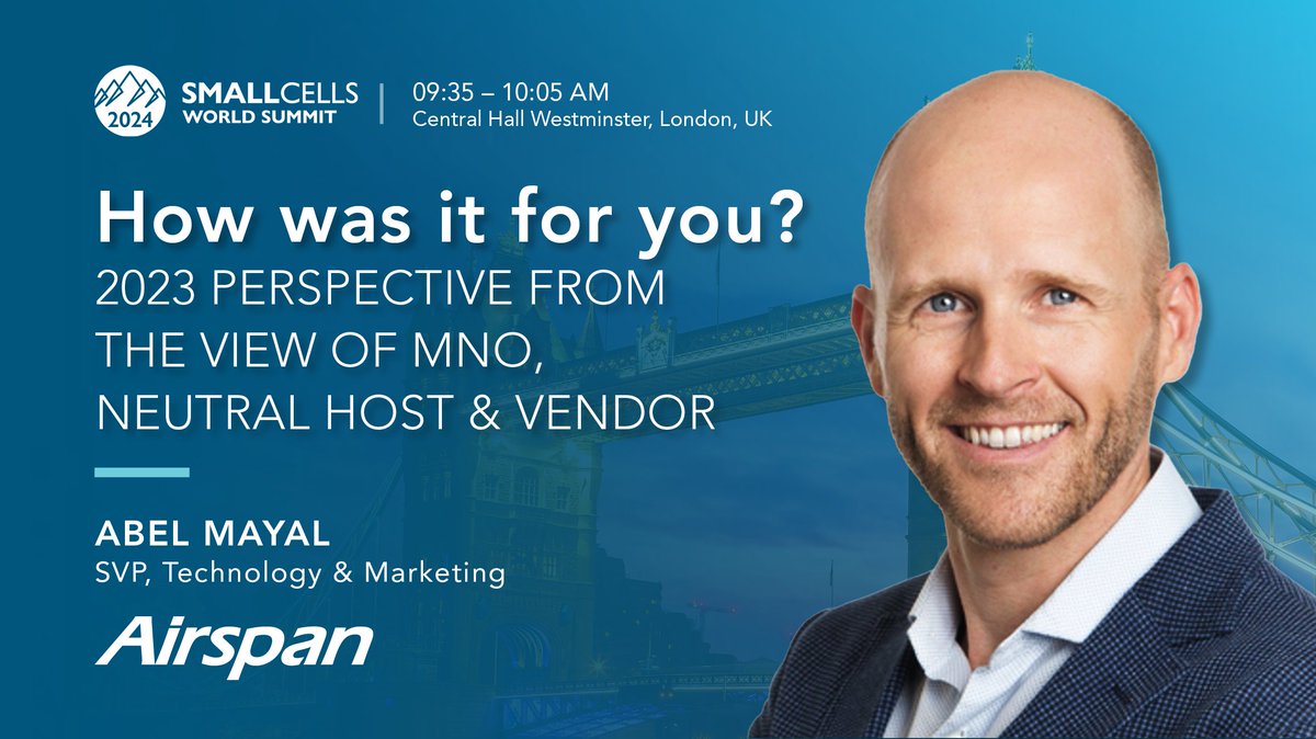 We're kicking off #SCWS24 next week with an insightful keynote panel featuring Abel Mayal, delving into the 2023 perspectives of MNOs, neutral hosts, and vendors. Visit us at Booth 8 - Let's explore the future of connectivity! smallcells.world/agenda-2024/ @SmallCell_Forum #SCF