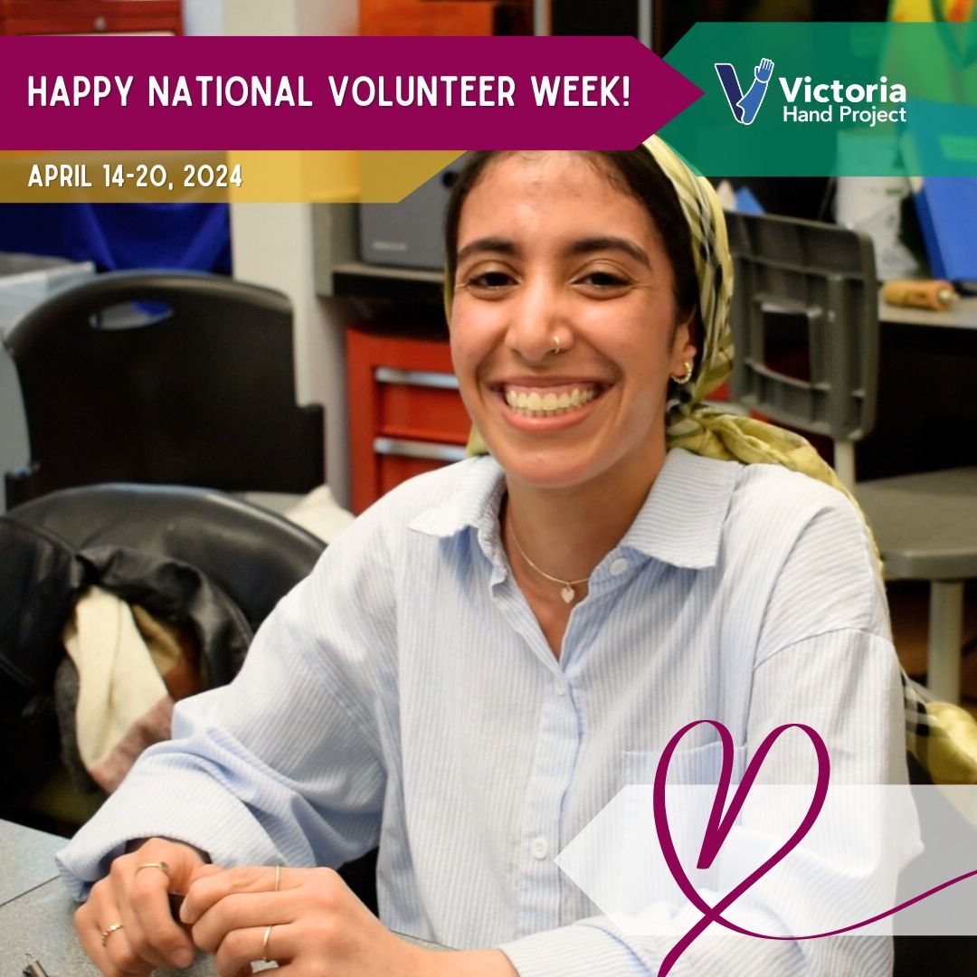 April 14-20 is National Volunteer Week! THANK YOU to each and every one of our volunteers for all the hard work you have accomplished. If you’d like to get involved please visit our website at victoriahandproject.com/get-involved #nvw2024 #getinvolved #charity #nonprofit #prosthetics