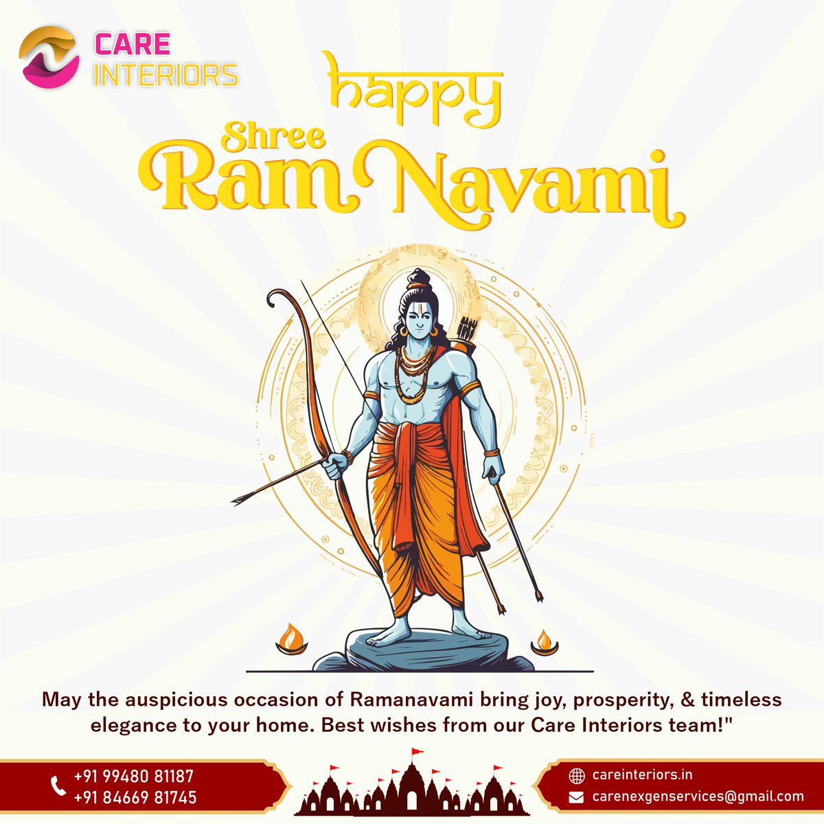 Happy Shree Rama Navami...

#careinteriors #shreeramanavami #rama #lordrama #ramanavami #sita #hanuma #ramayan #ayodhya #ramakalyan #interiordesigners #bestinteriordesignersnearme #interiors #Nallagandla #aparna #gachibowli #hyderabad