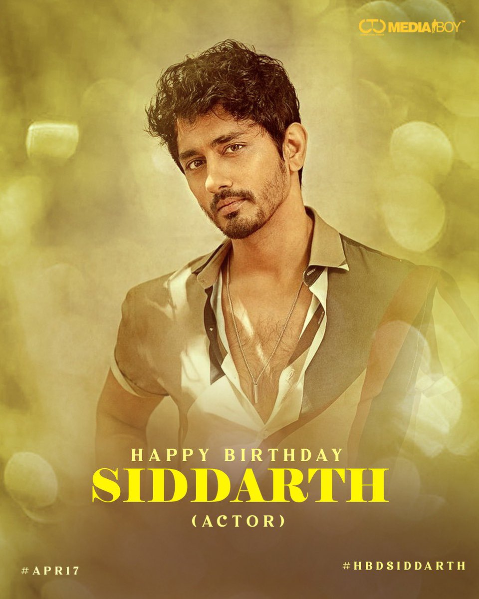 Team @CtcMediaboy wishes happy birthday to the charming/multi-talented actor #Siddharth #HBDSiddharth 🎂🎁 May you be gifted with life’s biggest joys