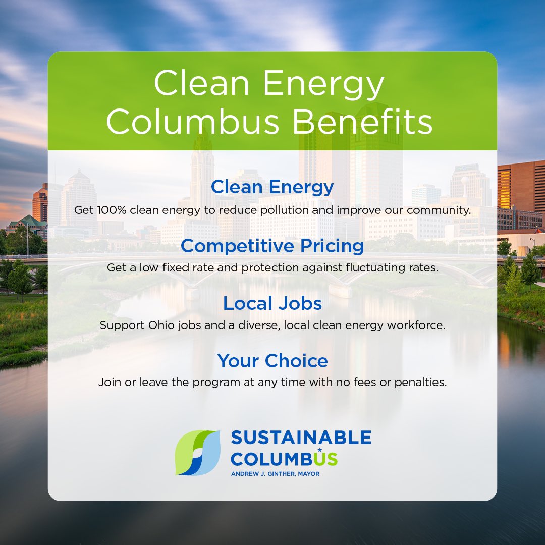 Help us create a cleaner, healthier future for our city by participating in Clean Energy Columbus! @SustainableCol1 READ MORE ▶️ bit.ly/3xHQxXS