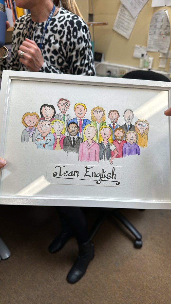 One of my colleagues drew a photo of our department and it might be the greatest thing I have ever seen!🥹 #teamenglish #edutwitter