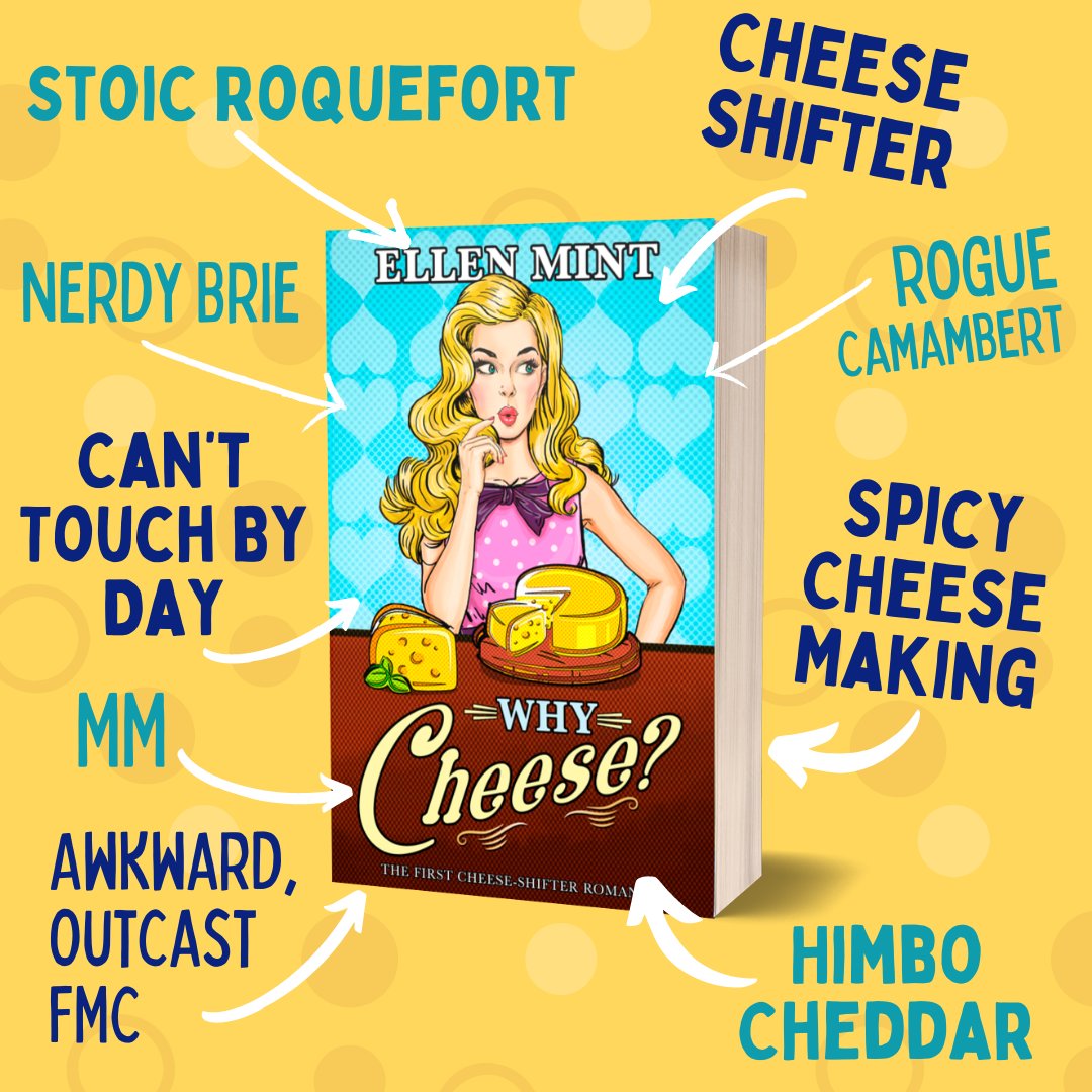 Rock-hard men in the sheets, delectable cheese in the streets
Men who transform into cheese.
What the hell?
#paranormalromance #whychooseromance #whychoose #whycheese #romcom #newrelease #newbook
books2read.com/whycheese
