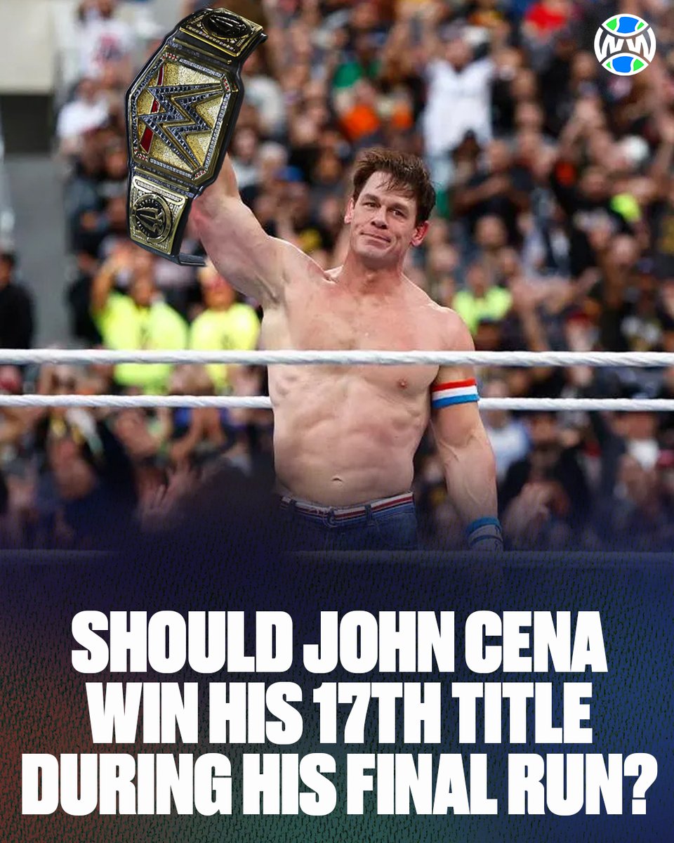 Do you think John Cena should win his historic 17th WWE world title before retiring? 🏆