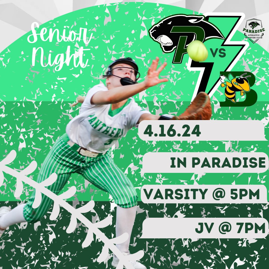 pdiseboostclub's tweet image. It is Senior Night for your Lady Panther softball team, tonight at HOME vs Boyd 🐝!! Come show your support for these ladies, especially the ones moving on to bigger things in a few more weeks! 💚🥎💚 @WCMSports