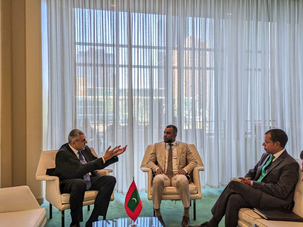 Productive exchange today as I met with UNWTO Secretary-General H.E. Zurab Pololikashvili at the sidelines of the High-level Thematic Debate on tourism. Discussed avenues for collaboration & shared insights on bolstering sustainable tourism initiatives.