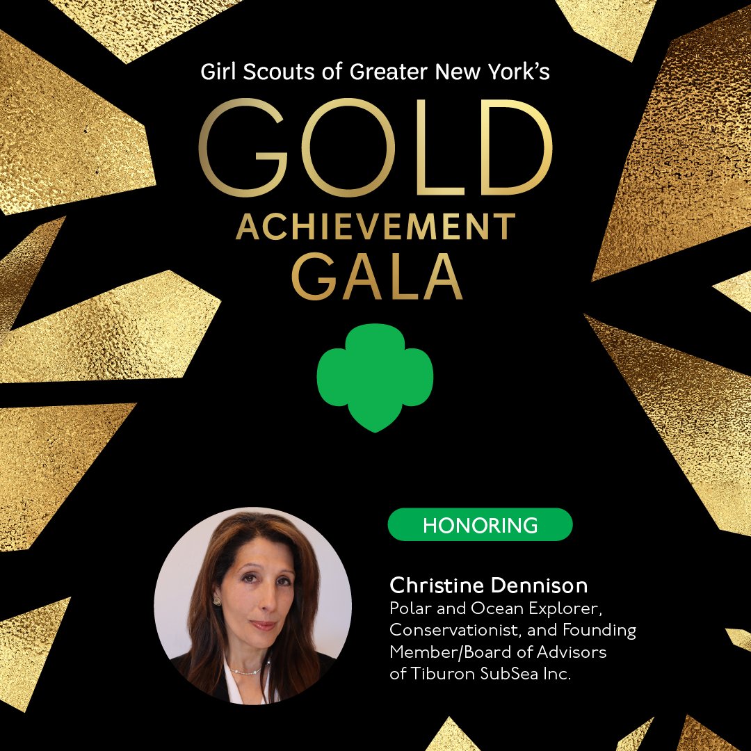 Celebrate Christine Dennison, a trailblazer in ocean exploration and women's empowerment! 🌊 Join us in honoring her achievements at this year's Gold Achievement Gala on May 7th! 💚 Support Christine's journey: bit.ly/3xK2hc2