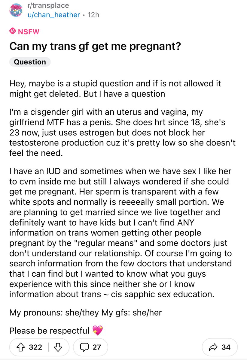 Dear Redd!t. Can my boyfriend get me pregnant? 🤦🏻‍♀️