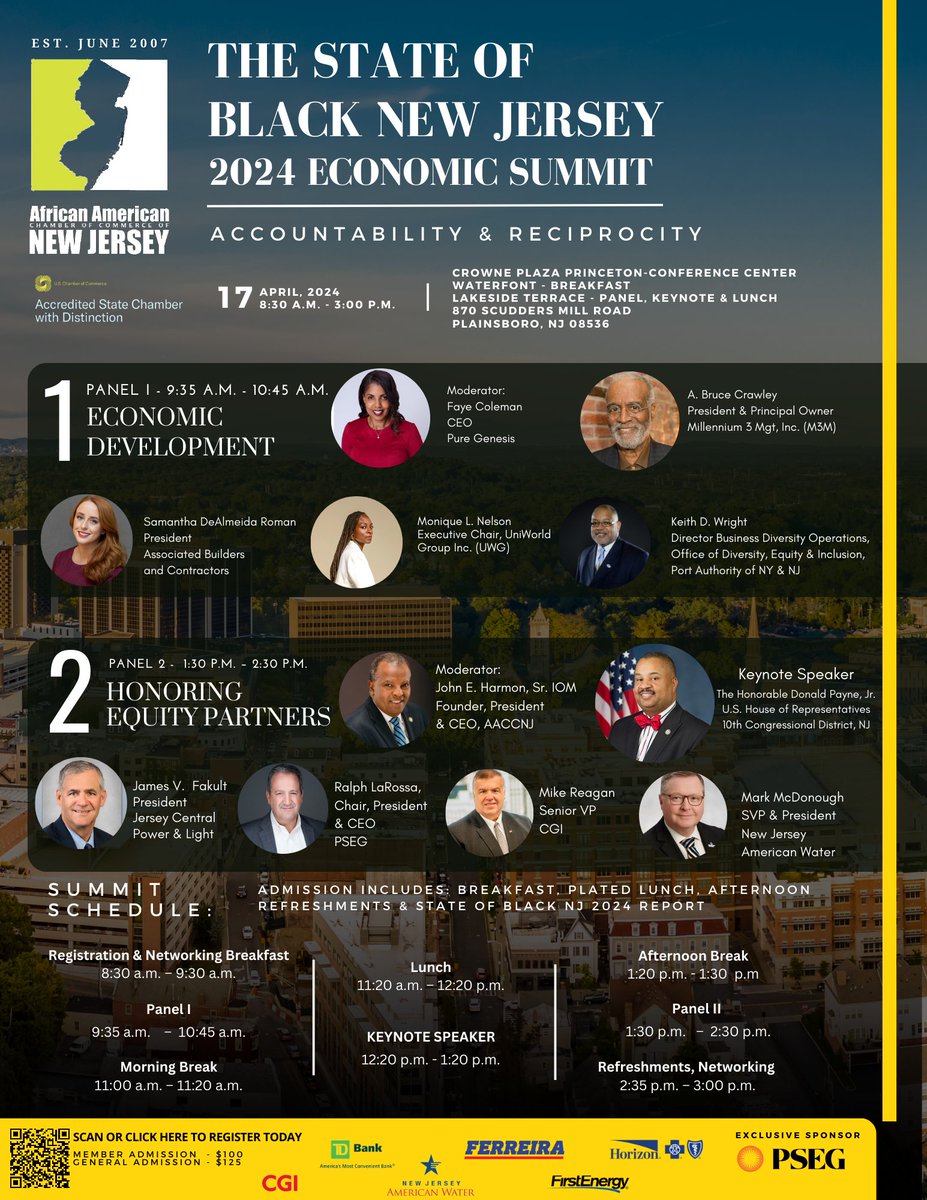 Tomorrow's the day! Only 1 day left until the AACCNJ's State of Black NJ Economic Summit. If you haven't already, secure your spot now at aaccnj.com/sobnj24