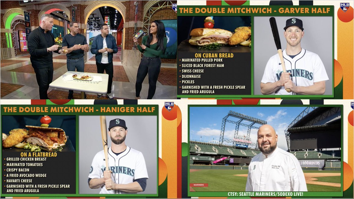 Thanks for having us, @MLBNetwork, to talk DoubleMitchWich 👨‍🍳🧢⚾️

Happy to host the team anytime this season @TMobilePark for a @Mariners game, @LaurenShehadi!   

mlb.com/video/takeout-…
