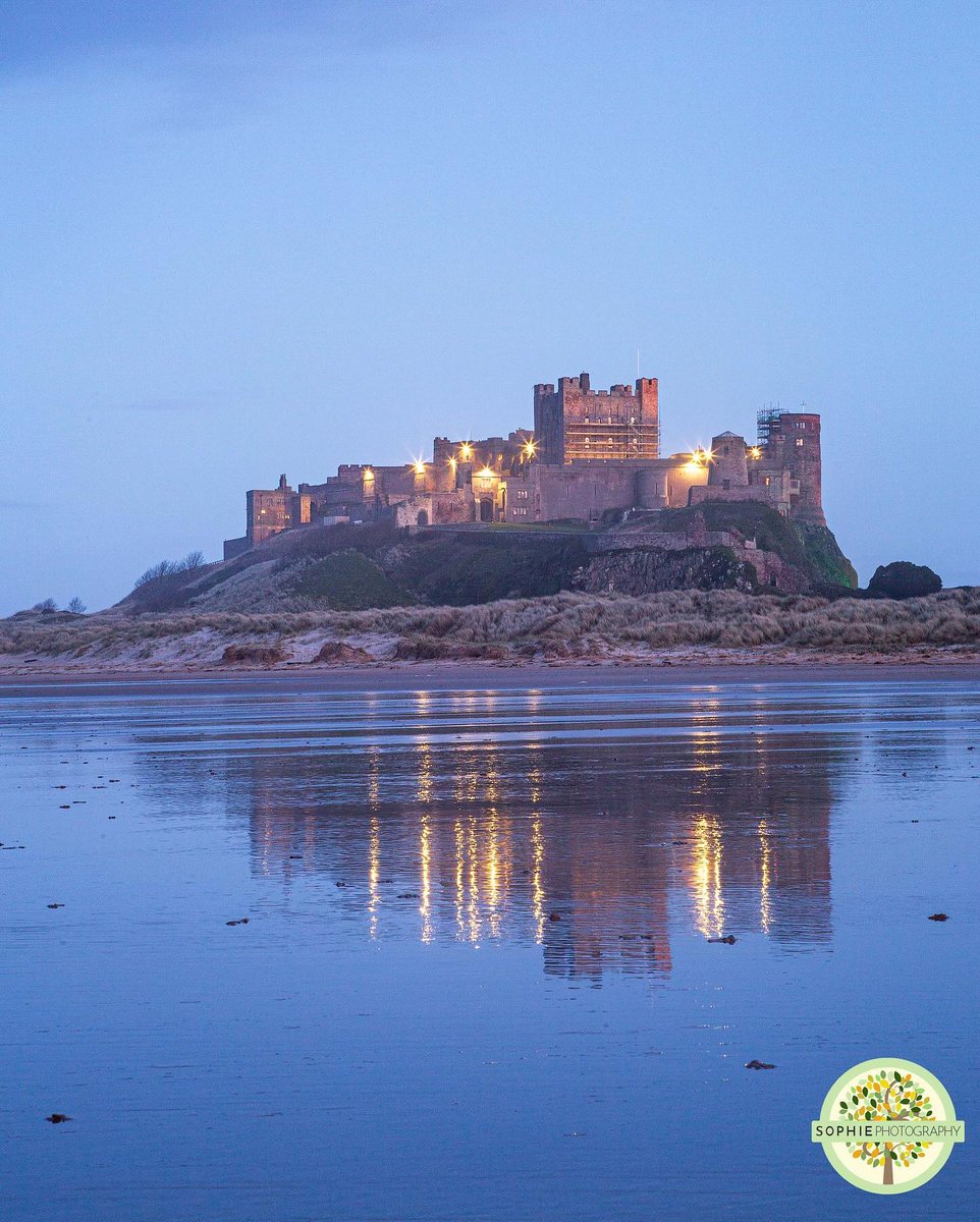Blue Hour at Bamburgh, March 2024, by north-east photographer Sophie Henderson.