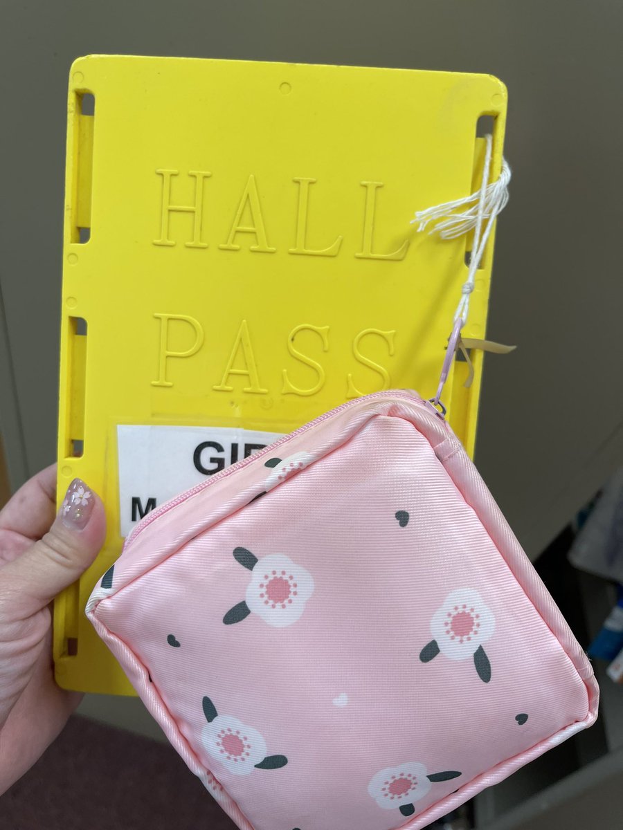 Thankful for the Ma’i Movement maimovement.org who helps lessen menstrual inequity in Hawai’i. They donated these pouches to attach to the library restroom key & the pads to fill them, so girls can just take when they need. #endperiodpoverty