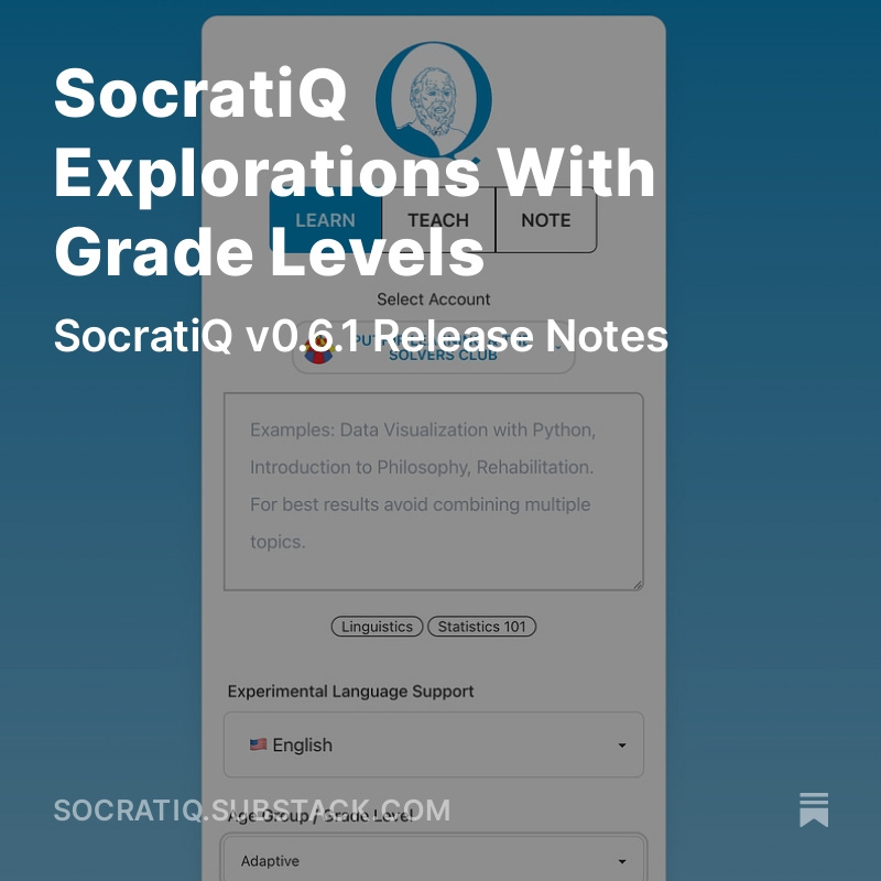 koodup's tweet photo. SocratiQ v0.6.1 - A minor but important release. https://t.co/9TyNbsQA4W