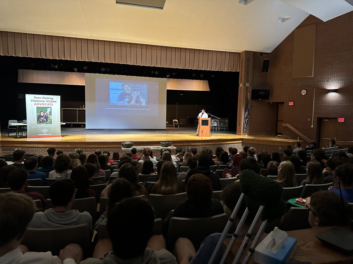 Thank you to Dr. Gary Cuccia for visiting River Valley High School today to share your family's story and promote healthy relationships for teens. @RVSDSuper @rvhspanthers1