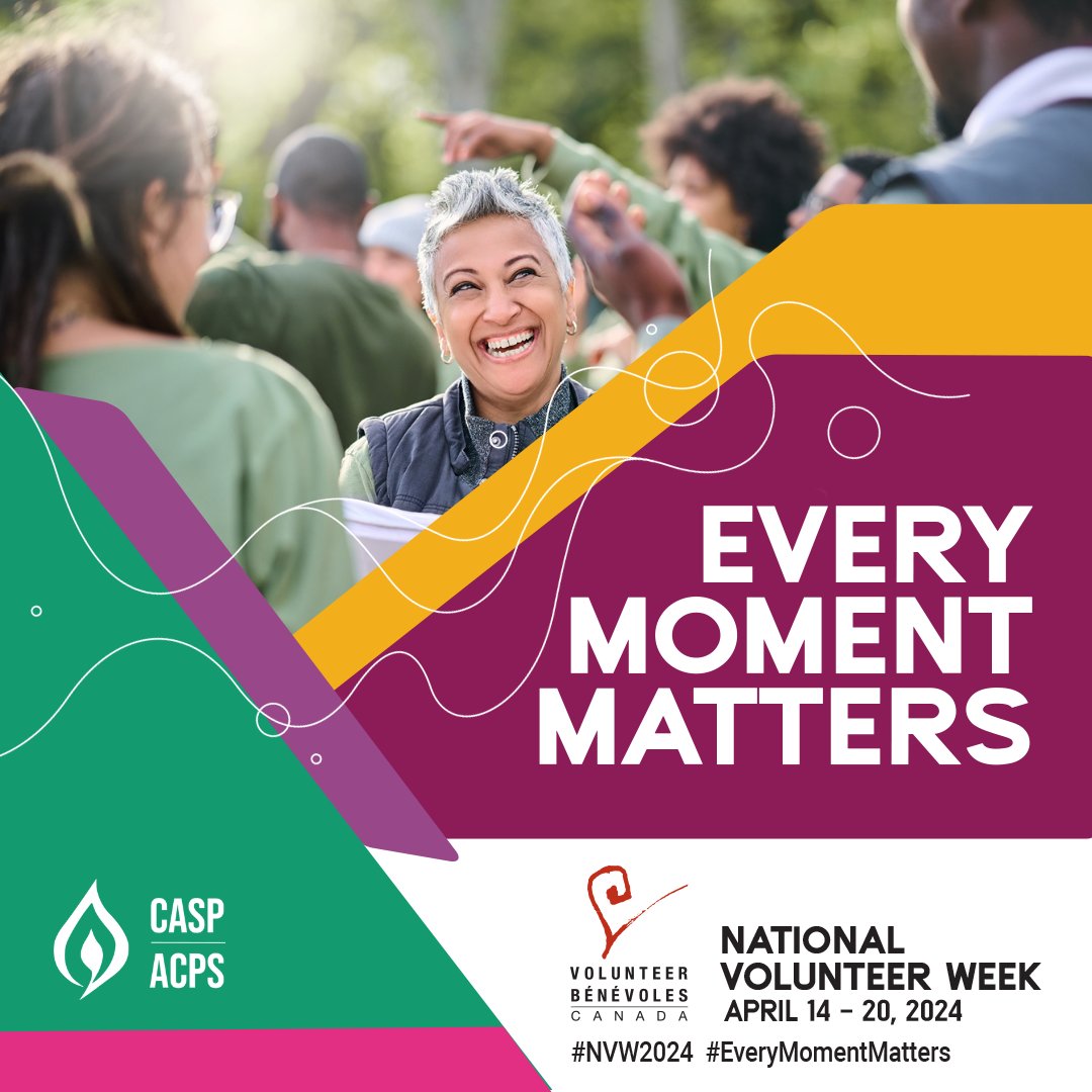 It’s National Volunteer Week and Volunteer Canada’s theme for this year is #EveryMomentMatters which highlights the importance of every volunteer and each contribution they make. THANK YOU to all the incredible volunteers across Canada who are making every moment matter! #NVW2024