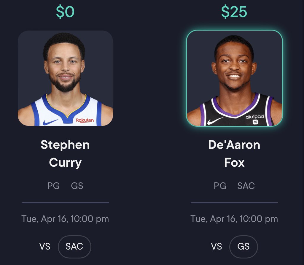 Who wants some #NBA Play-In Tournament fun?!? I’ll take Fox (#Kings), you get Curry (#Warriors), let’s get it! rivalfantasy.com/r/dR5lNDC