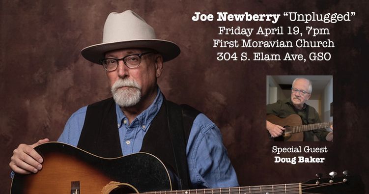 A reminder about my solo show on Friday, April 19, at the First Moravian Church, in Greensboro, N.C., with special guest Doug Baker. If you are in the Triad, please join us. We will play unplugged, in a beautiful space just made for acoustic music!