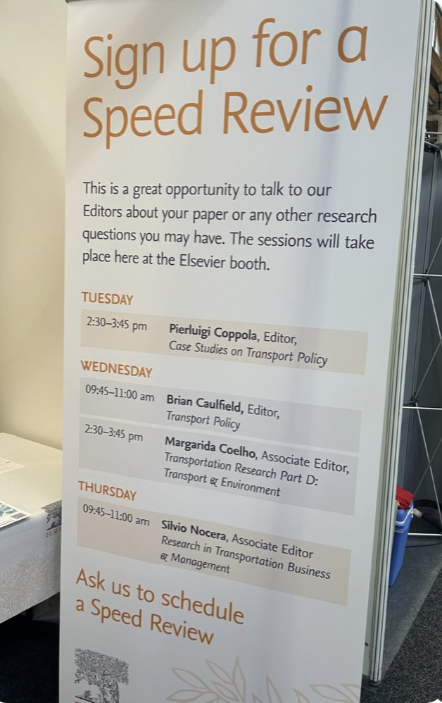 I will be at the Elsevier booth at @TRA_Conference tomorrow morning. Looking forward to speaking to researchers looking to publish in Transport Policy, and the international peer-review process @Transport_ELS @ElsevierConnect