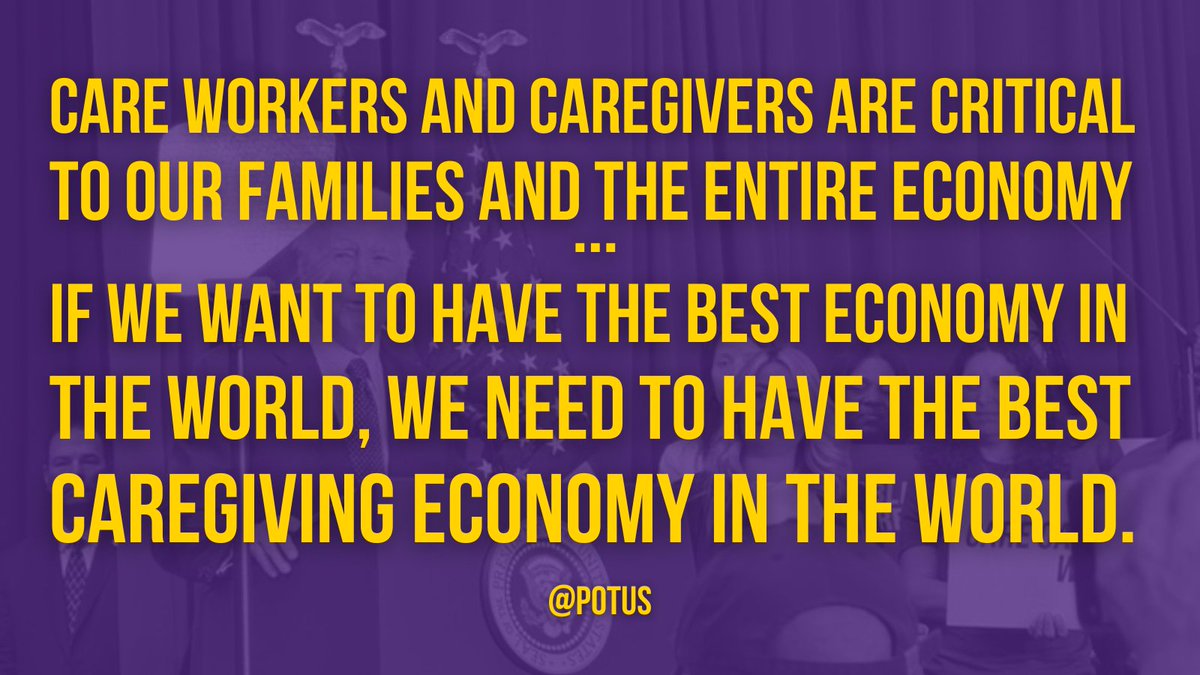 SEIU2015's tweet image. Say it with your chest! 🗣️Care 🗣️Is 🗣️Essential. Thank you @POTUS for understanding the importance of #TheCareEconomy  #PutCareFirst
