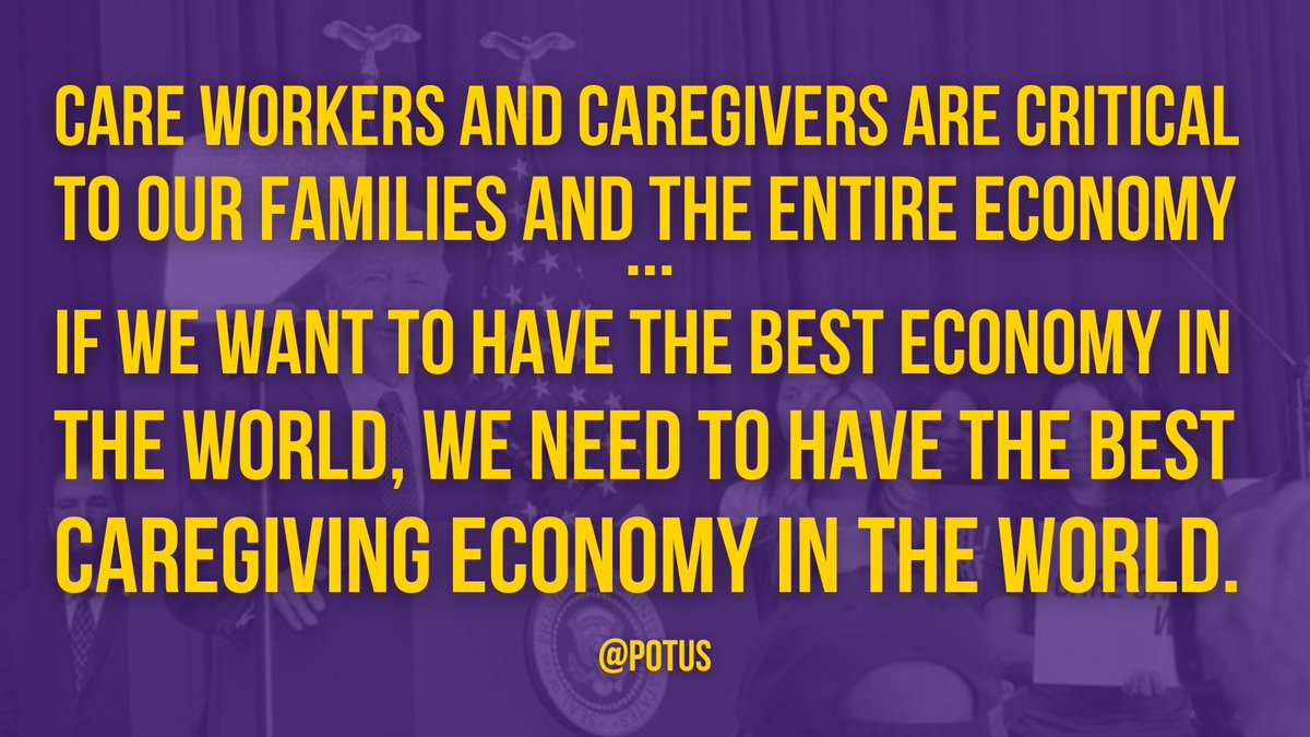 Say it with your chest! 🗣️Care 🗣️Is 🗣️Essential. Thank you @POTUS for understanding the importance of #TheCareEconomy #PutCareFirst