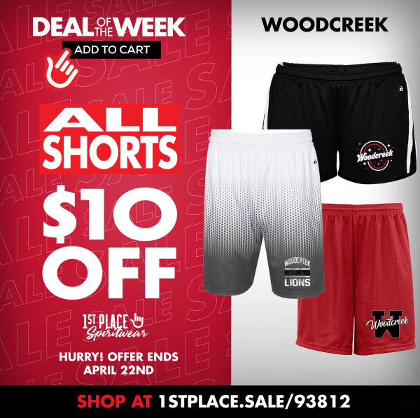 Shorts Sale All Woodcreek shorts are $10 OFF this week! Supplies are limited, so act fast! Shop: 1stplace.sale/93812