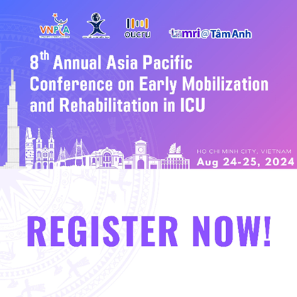 8th Annual Asia Pacific Conference Early Mobilization & Rehabilitation in ICU 📅August 24-25, 2024 📍Ho Chi Minh City, Vietnam ℹ️ To register today, visit vnpta.org/registration/ 👉Follow us on Facebook: facebook.com/icurehab2024/ #ICURehab