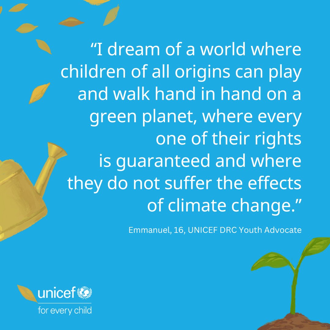Ahead of #EarthDay, Emmanuel - a @UNICEF Youth Advocate from DR Congo who loves to plant trees - shares his dreams for a greener planet. 🌳Read Emmanuel's blog: voicesofyouth.org/blog/i-had-act…