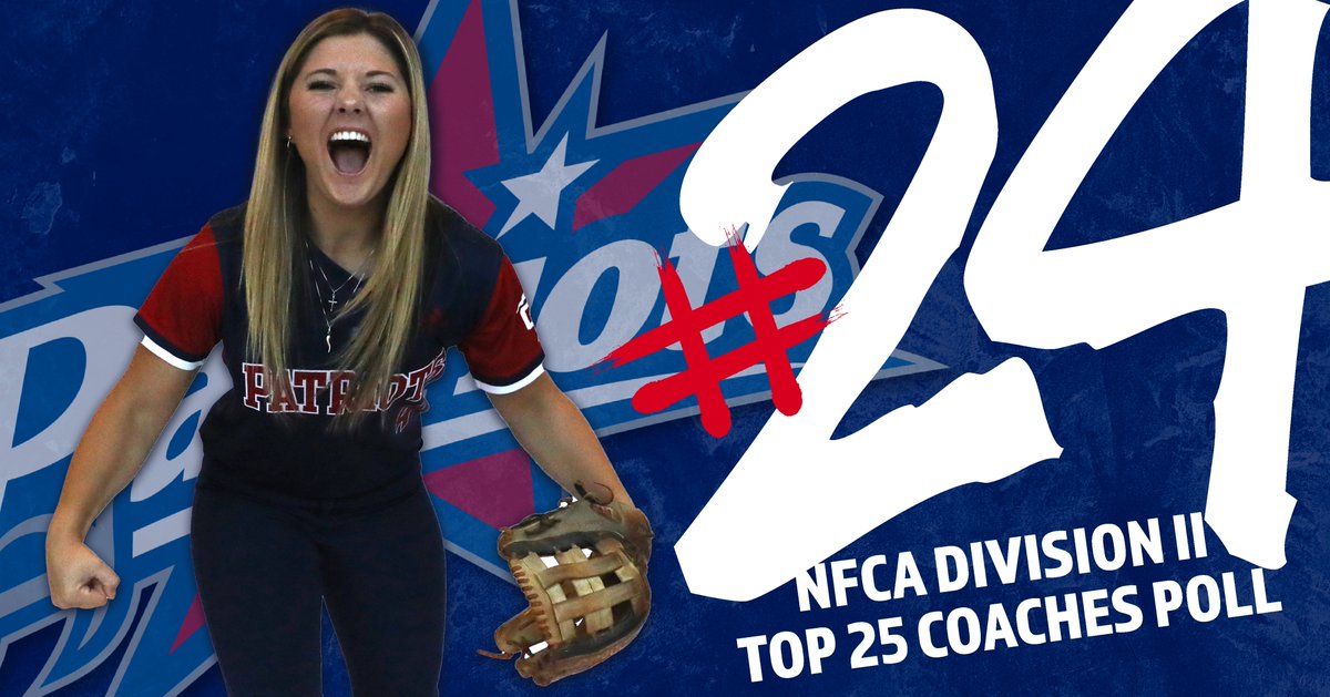 Congratulations to @patriotsoftball as they are now ranked 24th on the NCFA DII Top 25 Coaches Poll ❗
The Patriots (37-10) are ranked for the first time since March 13, 2013.