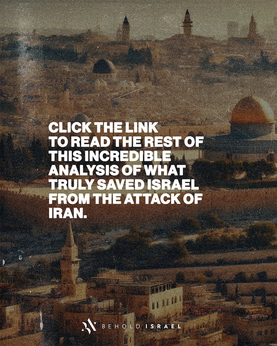 Click the link below to read the rest of this incredible analysis of what truly saved Israel from the attack of Iran. t.me/beholdisraelch…