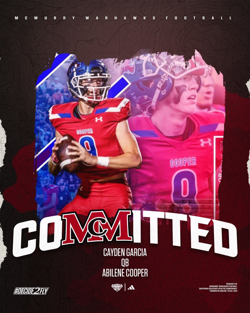 CaydenGarcia9's tweet photo. I’m beyond blessed for this opportunity. Excited to continue my academic and athletic career at the next level. I want to thank God, my family, friends and all the coaches who believed in me. Ready to get back to work! #WarHawksFAW

@CoachNealMcM  @McMURRYFOOTBALL  @Coach_Hadnot https://t.co/vxwMLaZxh4