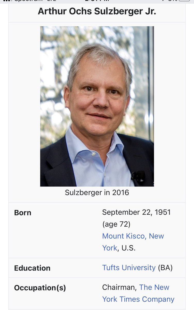 When researching the New York Times if you think you can find an Elite Pedigree than Author Ochs Sulzberger Jr. THIS IS WHY HE CONTINUALLY GASLIGHTS AMERICA PUSHING EXTREME LEFT WING TRANSGENDER LGBTQ ANTI-CHRISTIAN PRO-ABORTION ANTI-GUN PROPAGANDA. His Blue Blood Family…