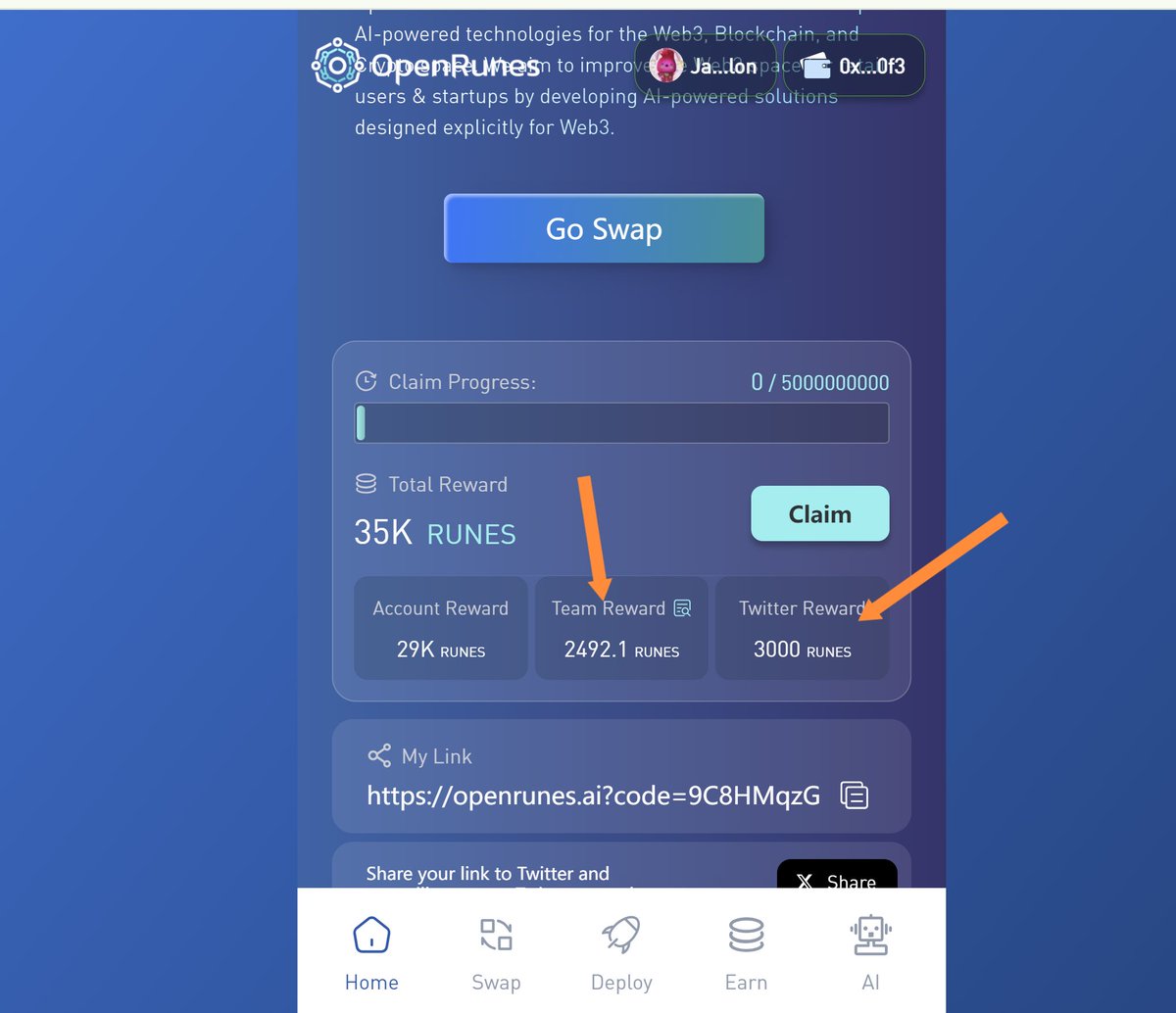 OpenRunes🐕币查询链接:openrunes.ai/?code=HDtx1ih0
（温馨提示：用这个链接和方法，比官方链接发的多出两笔钱💰）
只要用过Arb链的都有[玫瑰]
查询后断开链接🔗
领取时间待定……
领取图文如下:👇