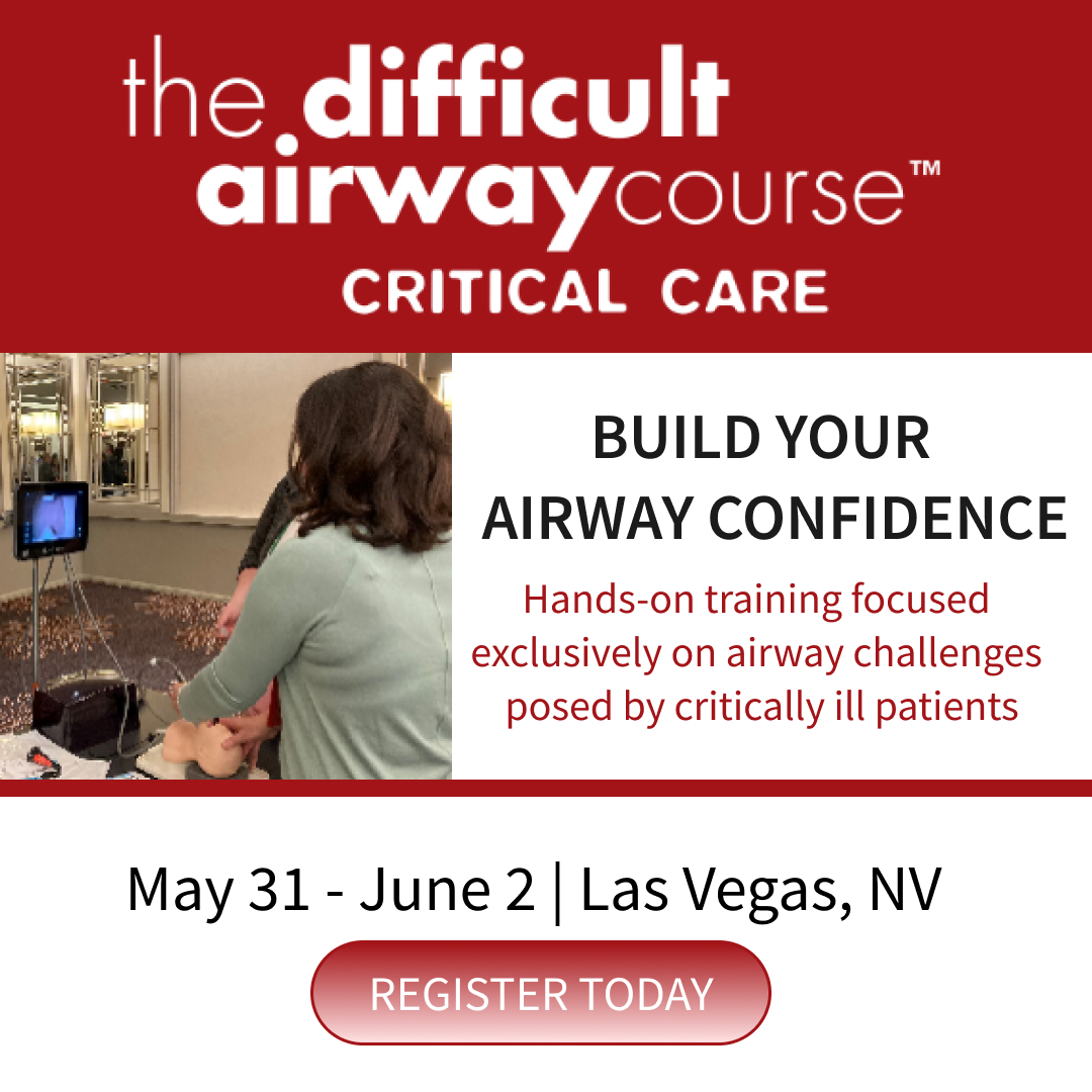 🌟Register for the Difficult Airway Course: Critical Care™, organized by Airway Management Education Center (AMEC), from May 31 - Jun 02, 2024, at Park MGM Las Vegas! 🌟

bit.ly/42QyYQB

#CriticalCare #AirwayManagement #LasVegas #eMedEvents