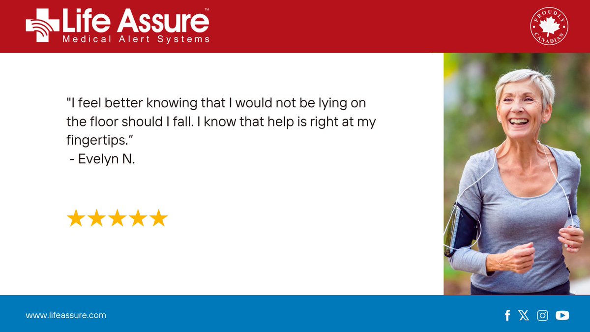 'I feel better knowing that I would not be lying on the floor should I fall. I know that help is right at my fingertips.”
 - Evelyn N.

#lifeassure #medicalalert #seniorliving #seniorcare