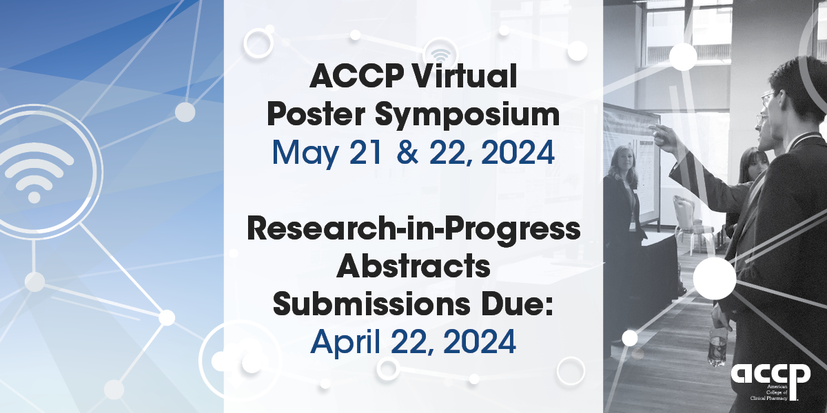 Students, Residents and Fellows - There is still time to submit a Research-in-Progress abstract to the 2024 ACCP Virtual Poster Symposium! Click here: ow.ly/StUg50RgnzZ @ACCPPostgrads