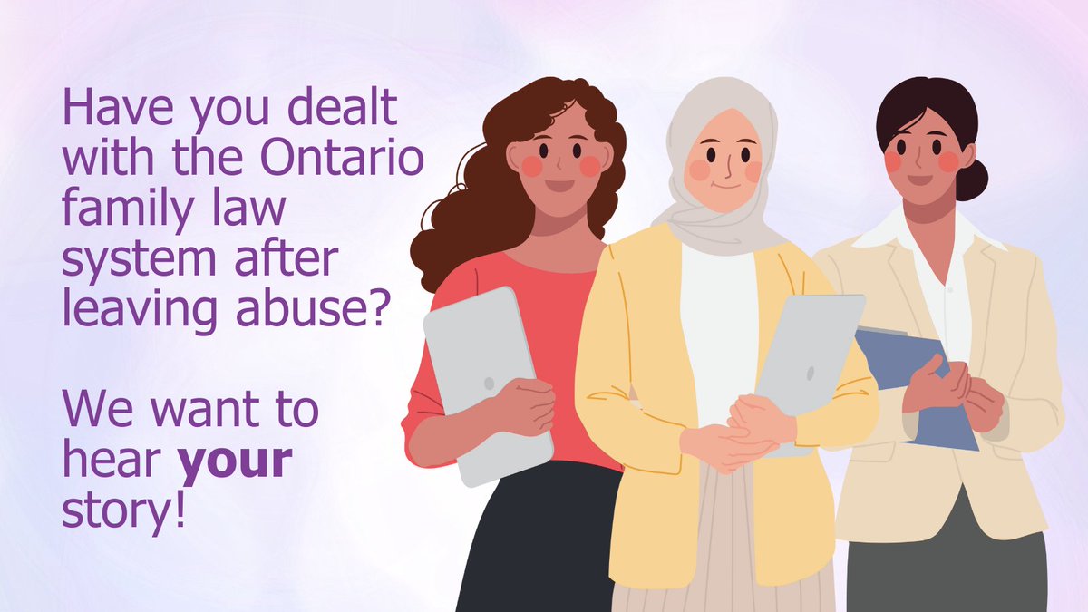 Your input is key in addressing current barriers, needs, priorities, & outcomes for women & 2SLGBTQIA+ survivors of #IPV as they navigate the #Ontario #familylaw system. Together, we can create positive change! Learn more about this project: ow.ly/ZoYc50RgngZ