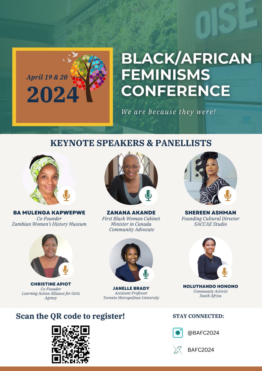 bafc2026's tweet photo. [Update✨] Black/African Feminisms Conference 2024: Special guests and Keynote speakers/panelists!

For more information please visit our website(in bio): https://t.co/SGtswZy8cF

Registration link in bio.

Be there! #BAFC2024 https://t.co/c0e3MFNatP